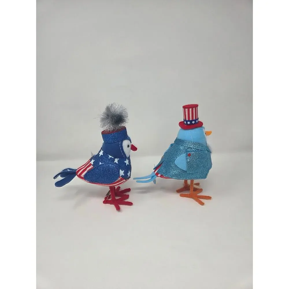Sam & Sparky Patriotic Americana 4th of July Felt Birds